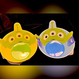 Zak! Toy Story Alien Bowls Set of 2 Disney Pixar NWT Little Green Men Sculpted